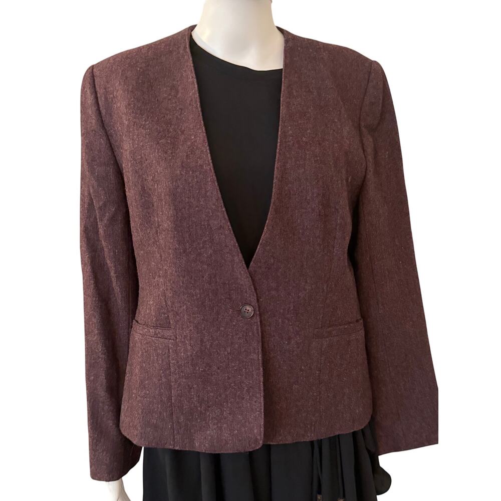 Vintage Evan-Picone Plum Wool Blazer Union Made USA Vintage Womens 14 Modern M